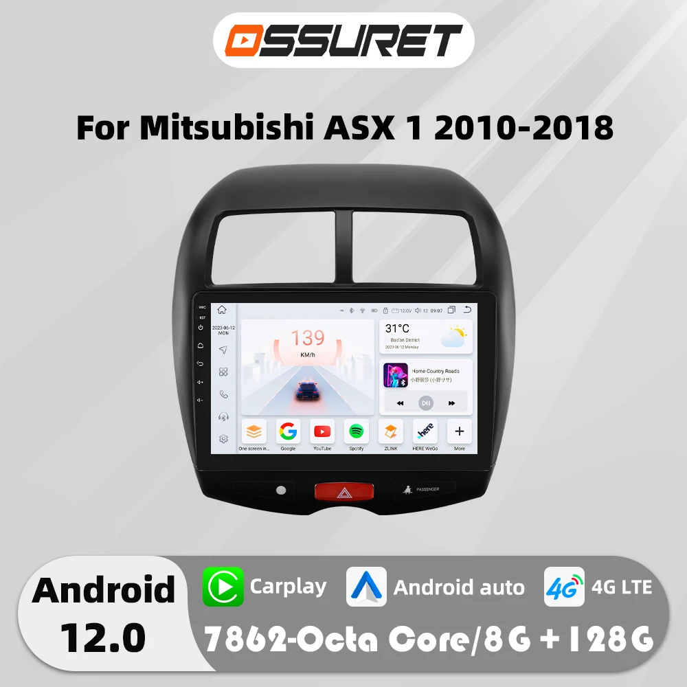 

2din Android Auto Car radio For Mitsubishi ASX 1 2010-2018 multimedia Video player dsp Carplay GPS navi Stereo QLED Screen Audio