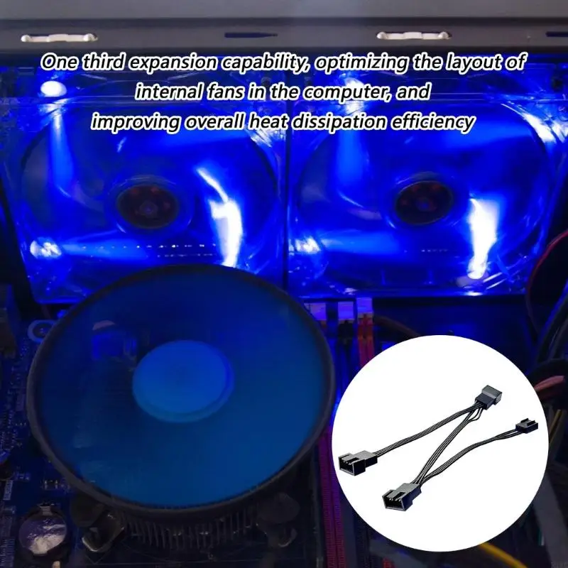 4Pin Pwms Fan Splitter Cable Extension Cable 3Output Port for MultiFan Configuration and Efficient Heat Dissipation 