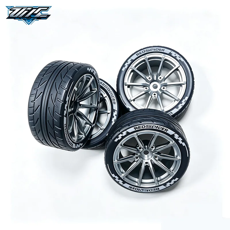 Aluminum Alloy RC Racing Wheel Rims & Tires, 1/10 On-Road Touring Car Hubs For PTG2 TT02 Infinite FW06 XV02 Tamiya Upgrade Parts