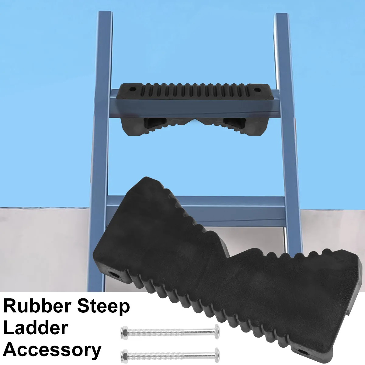 Rubber Steep Ladder Accessory Anti-Slip Ladder Stabilizer with 2 Screws Sturdy Ladder Rail Scratch Protection Rubber Durable