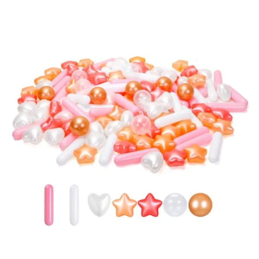 

Ball Pit Balls for Indoor Play Areas, Plastic, Multicolor, 250 Count with 4 Different Shapes