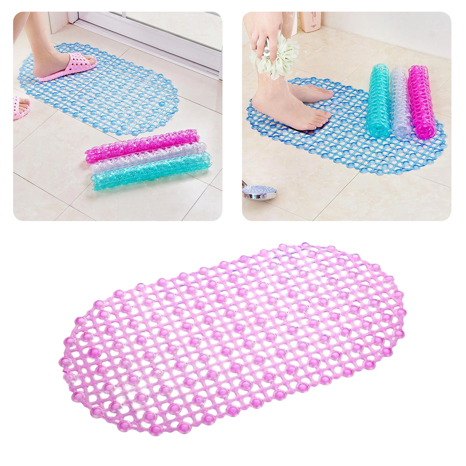 67x37cm Mat Bathtub Bath Mat PVC Small Bathtub Safety Shower Non-slip Bath Mats with Suction Cups Floor Mat Bathroom Mat