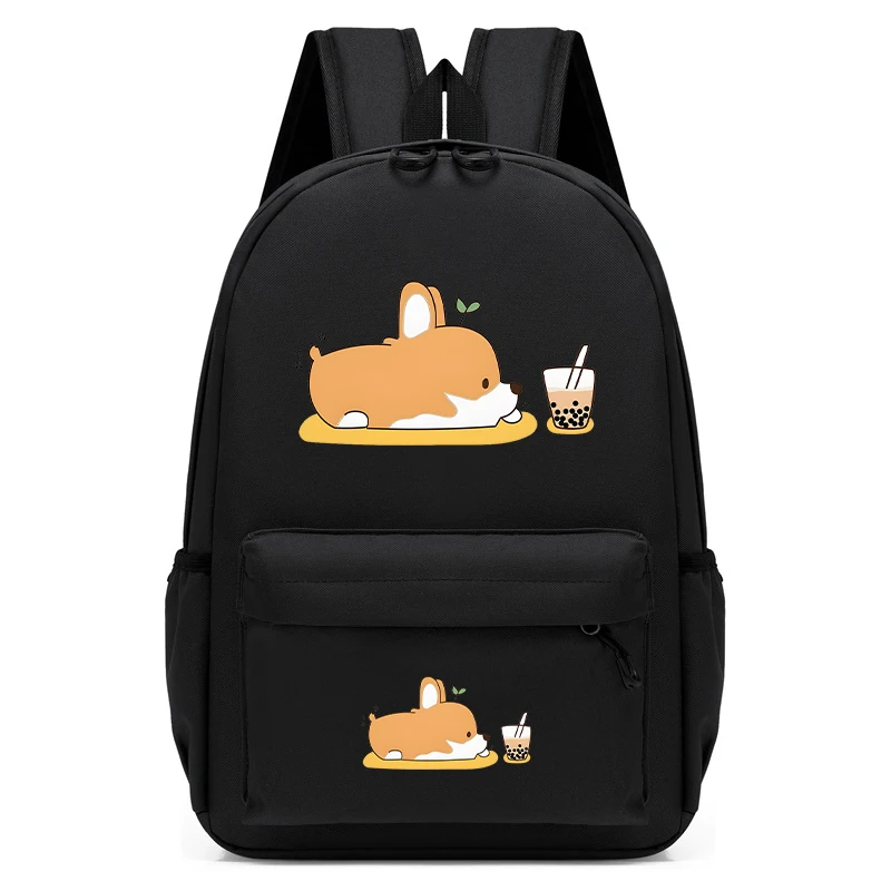 Zaino per bambini borsa da scuola per bambini zainetto per bambini zaino per scuola materna Boba Corgi Bubble Tea zaino per scuola Anime Bagpack