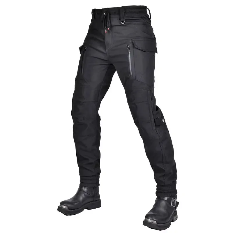 

Volero Motorcycle Riding Protection Jeans Motocross Breathable Waterproof Elastic Waist Pants Cycling Tie Feet Overall Trousers