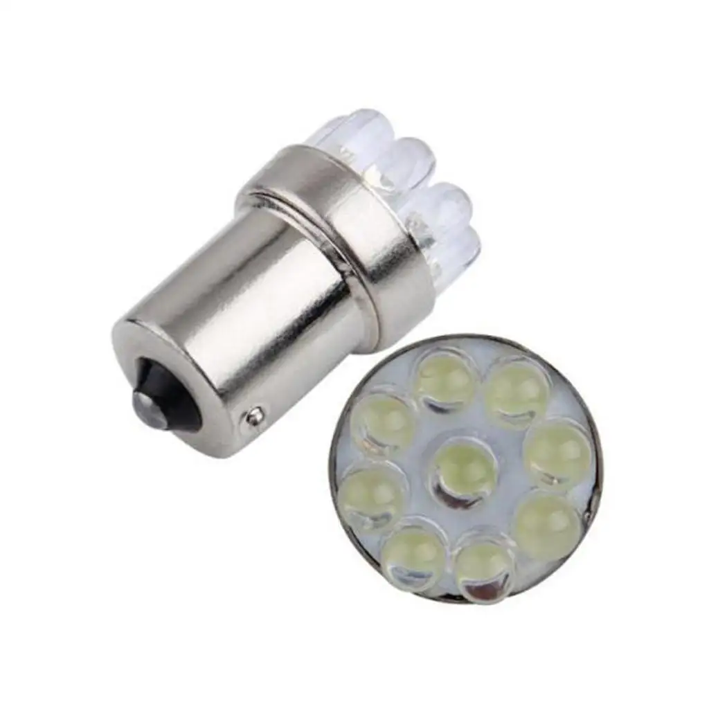 LED Car Lights 1156 BA15S White SMD Lamp Tail Turn Signal Stop Backup DC 12V Easy Install Set of 10