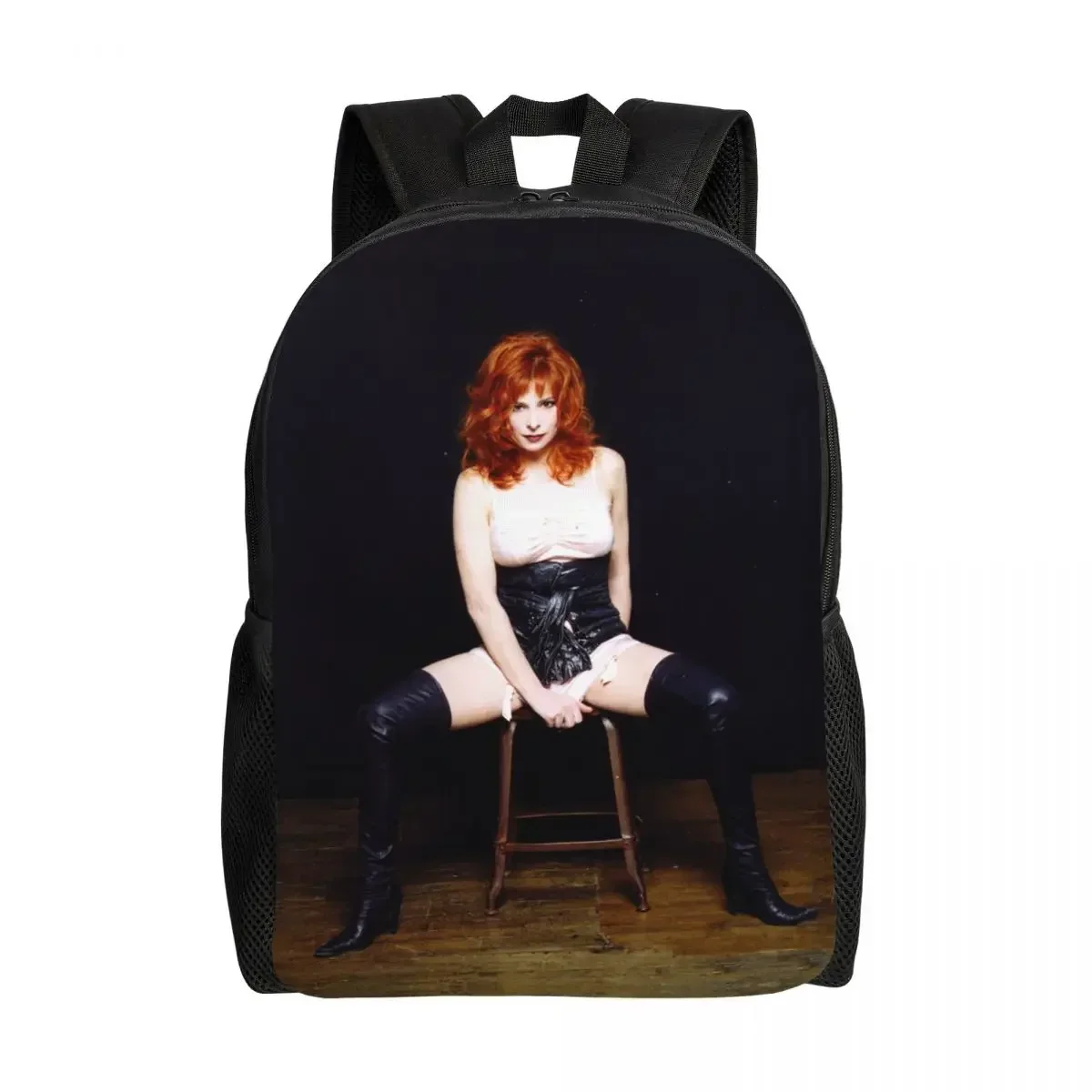 3D Print Pretty Sexy Mylene Farmer Backpack for Girls Boys College School Travel Bags Men Women Bookbag Fits 15 Inch Laptop