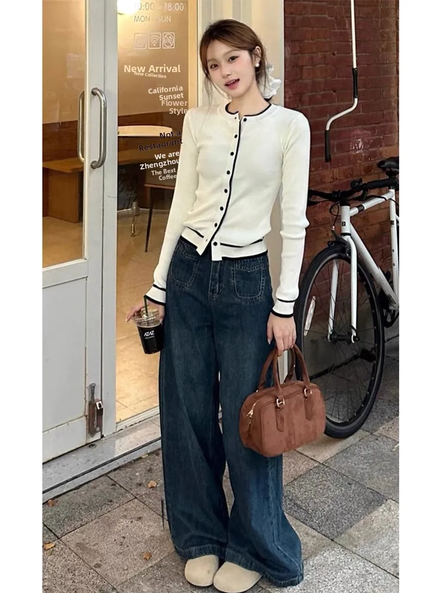 

Широкие джинсы с высокой талией, женские весенне-летние свободные джинсовые брюки прямого кроя, большие размеры, утягивающие брюки грушевого типа