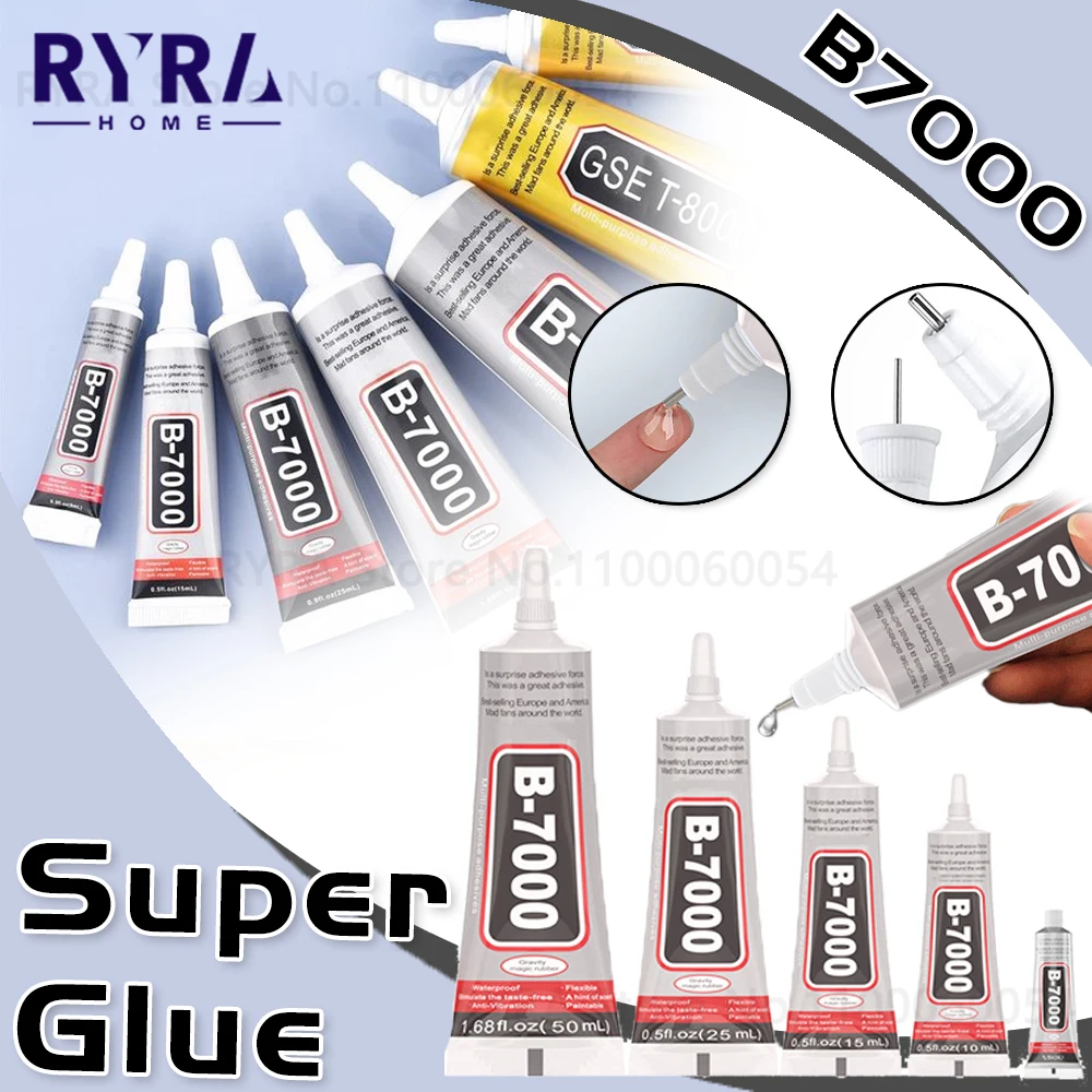 1/2/3/4pcs B7000 Liquid Glue Clear 3/15/25ML Contact Phone Repair Adhesive Universal Plastic DIY Glue With Precision Applicator