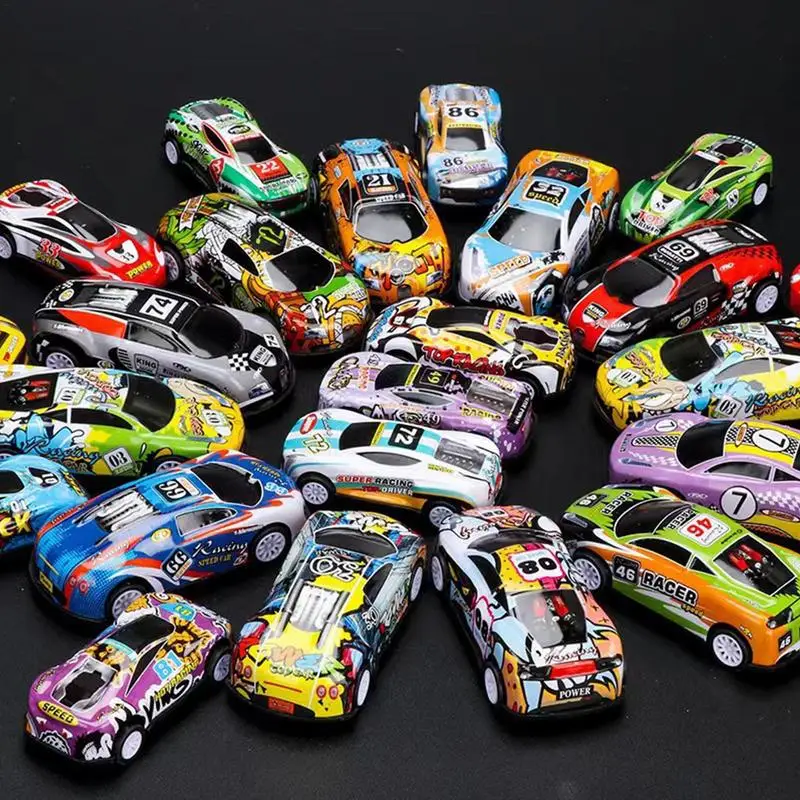 Pull Back Race Cars Bulk Alloy Toy Cars Set With Storage Box,Pull Back Cars Alloy Cars Playmat Road Signs Kids Car Metal Models