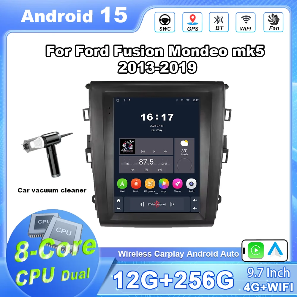 

9,7 "Carplay Android Auto автомобильный радиоприемник для Ford Fusion Mondeo mk5 2013-2019 мультимедийные автомобильные интеллектуальные системы GPS navi экран аудио