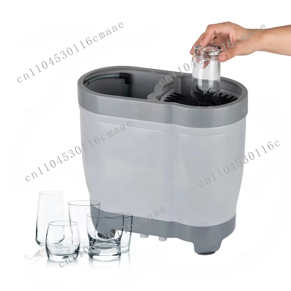 Factory Price Portable Manual Bar Beer Cup Glass Washer Brush Cleaner Hotel High Speed Semi-automatic Glass Jug Washing Machine