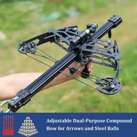 Professional Adjustable Compound Bow Dual-Purpose | Arrows/Steel Balls High Precision Hunting Archery Gear & Target Practice
