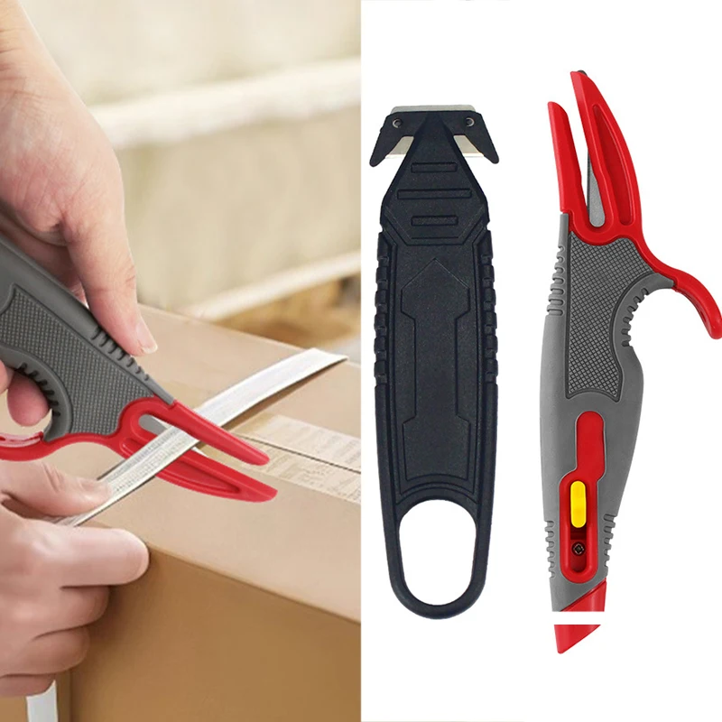 Multifunctional Box Cutter Retractable Utility Art Knife Unpacking Express Knife Wrapping Glue Anti Cutting Anti Cutting Hand