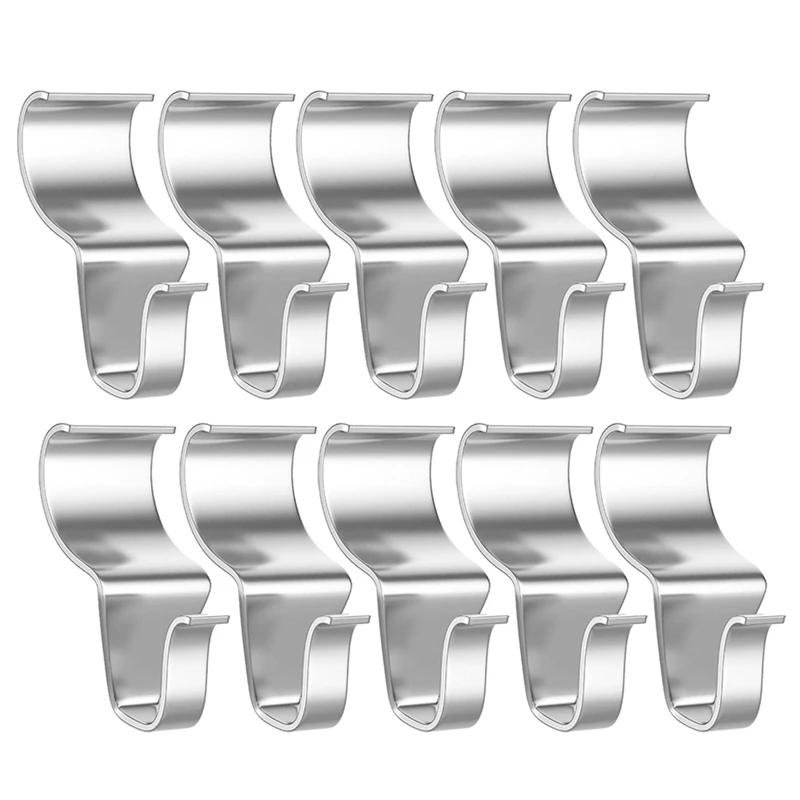 

HOT-10 PCS Vinyl Siding Hooks, Heavy Duty Stainless Steel Low Profile No Hole Hanger Metal Hooks For Hanging