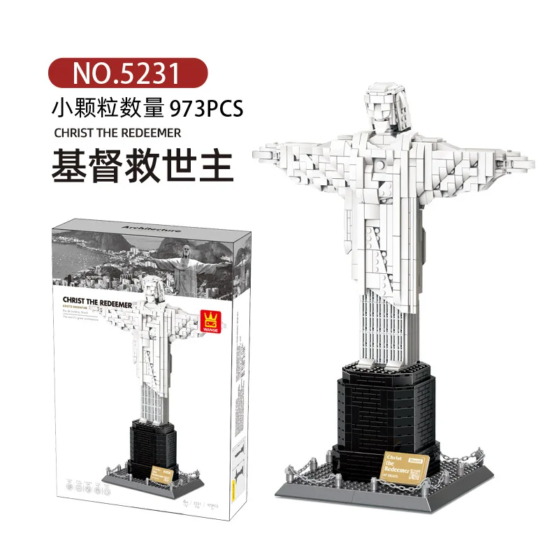 

Wange Blocks Architecture Landmark Cristo Redentor Building Bricks Juguetes Kids History Educational Toys for Children Gift 5231