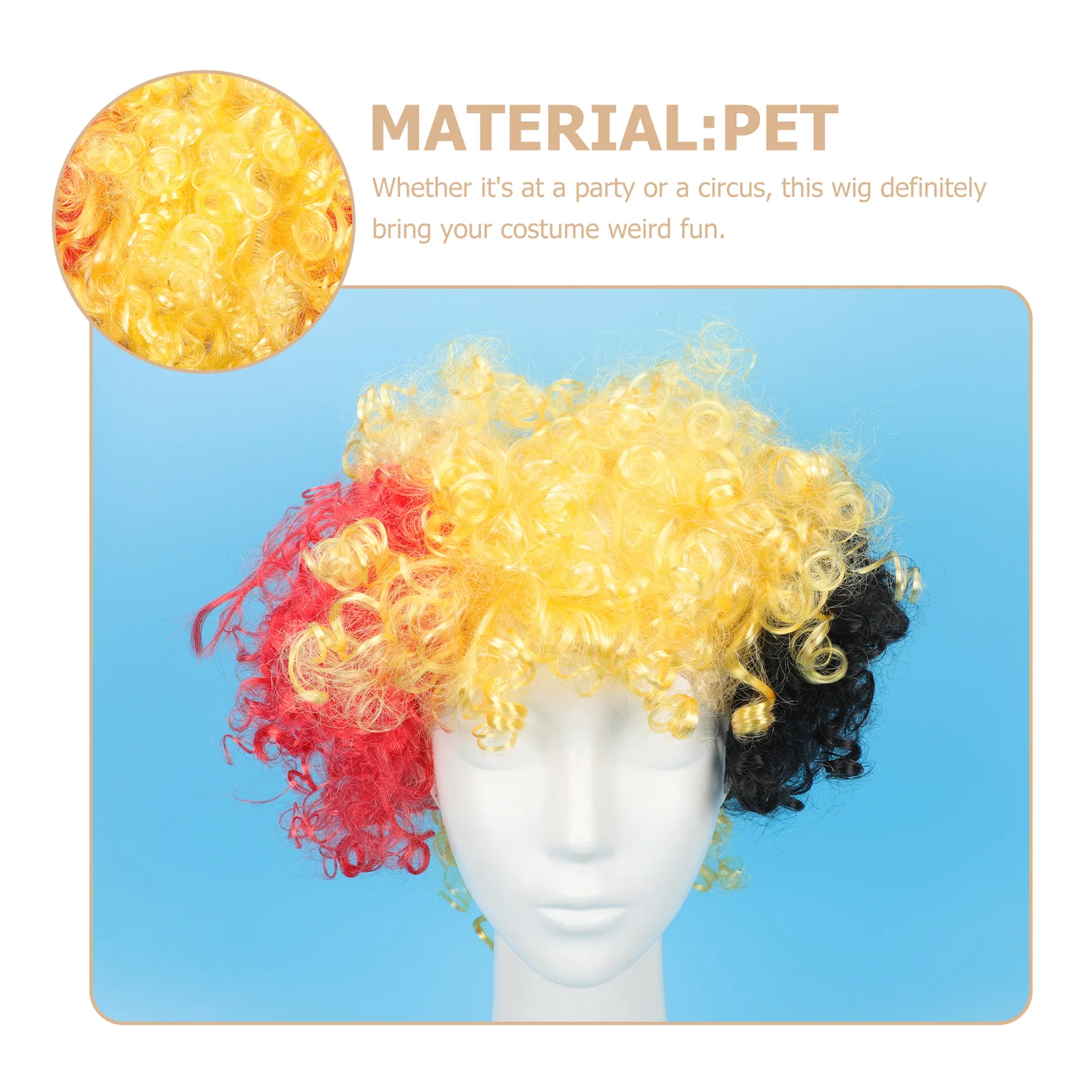 

Clown Durable Wear-Resistant Pet Material Easy to Wear Washable Reusable Party Supply Carnival Costume Hair