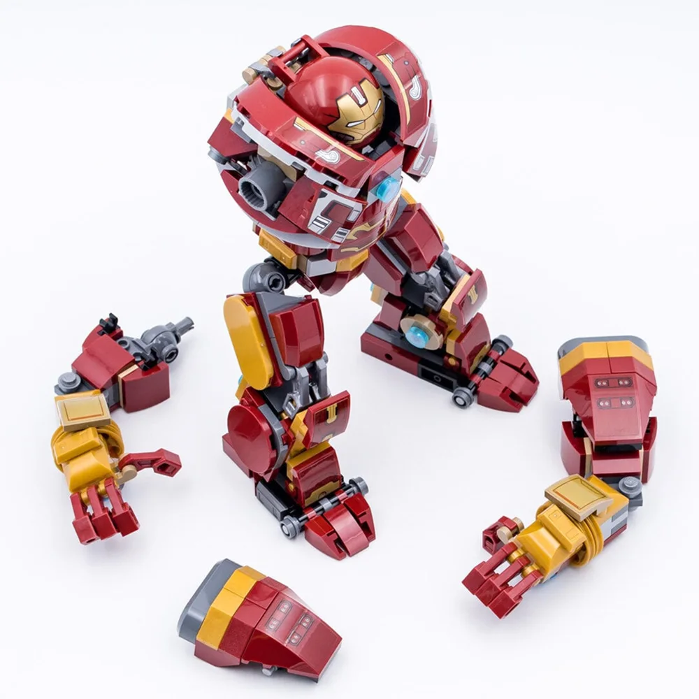 Miniso Marvel Banner Hulkbuster Wakanda Battle Superheroes Ironman Avengers Robot Model Building Brick Block Gift Diy Toys