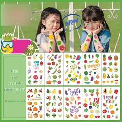 10 children's tattoo stickers boys and girls funny cute cartoon watermelon pineapple vegetable series tattoo stickers