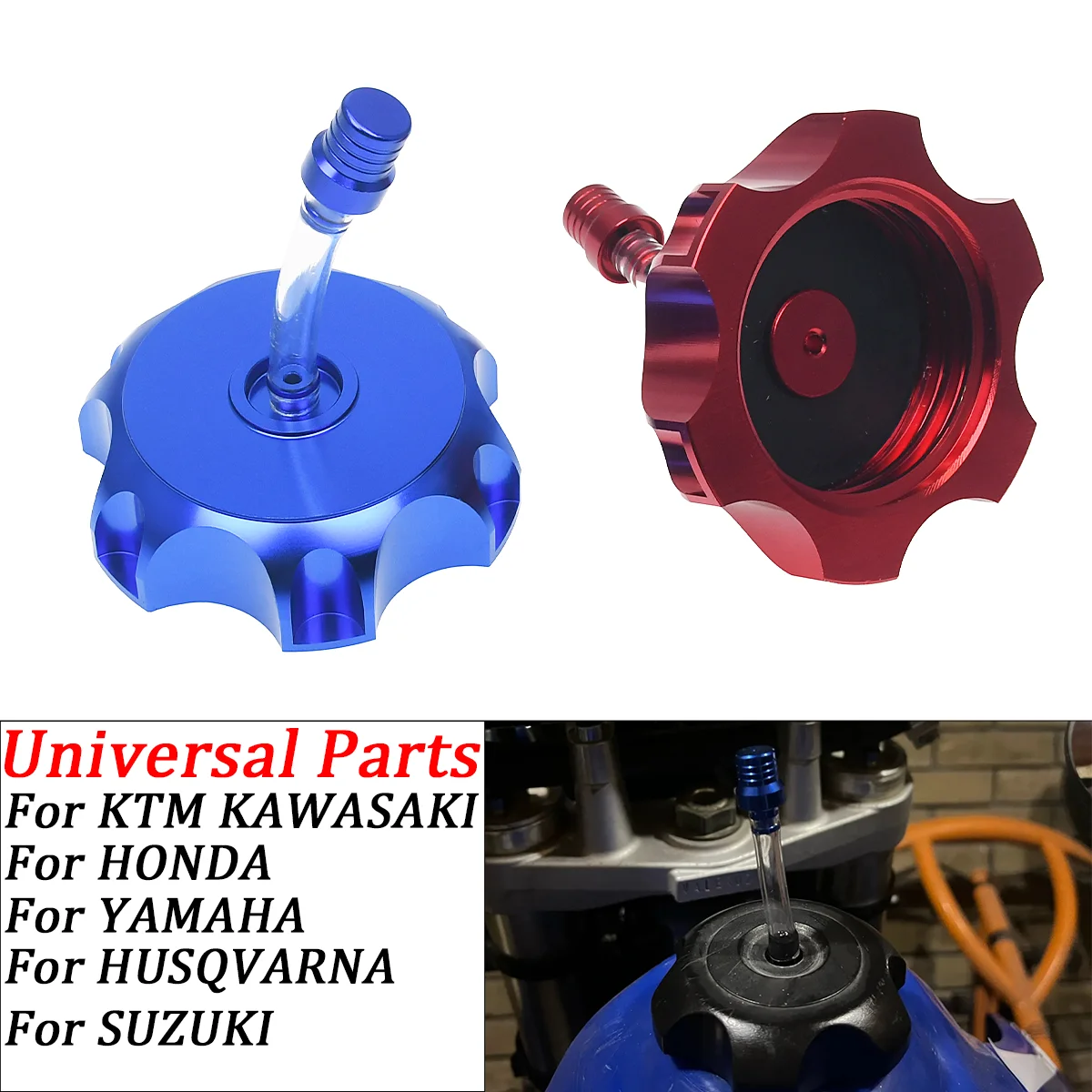 

Motorcycle CNC 50mm Aluminum Gas Fuel Tank Cap Breather Vent With Vent Cap ATV For DR200SE CRF50/600XR/CRF450R/ KX60 65 80 100
