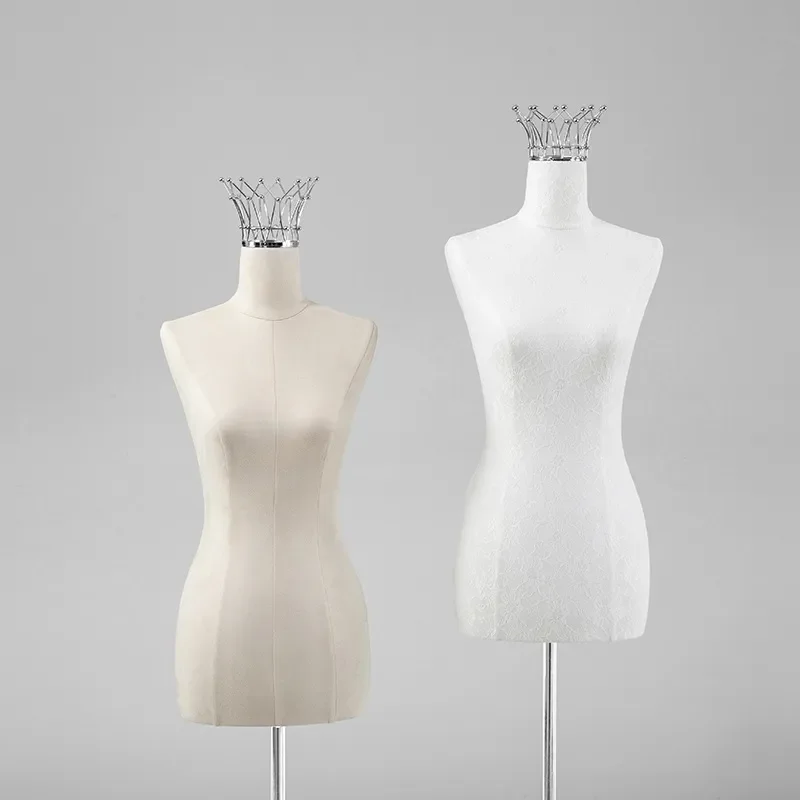 Suede Half Body Mannequin Heavy Industry Wedding Dress Model Dummy Display Stand Rack for Bridal Shop Window Decoration