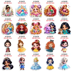 Disney Princess Character Planar Resin for DIY Hairbows Craft Materials Accessories 30Pcs/lot