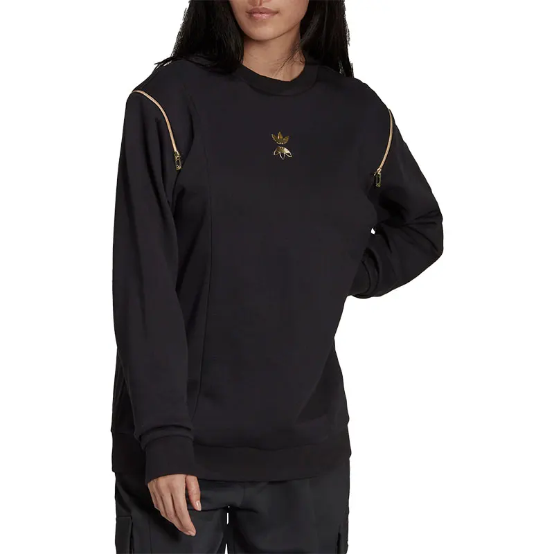 أديداس الرسمية حقيقية ثلاثة المشارب المرأة الكتف سستة فضفاضة جولة الرقبة البلوز HG6680