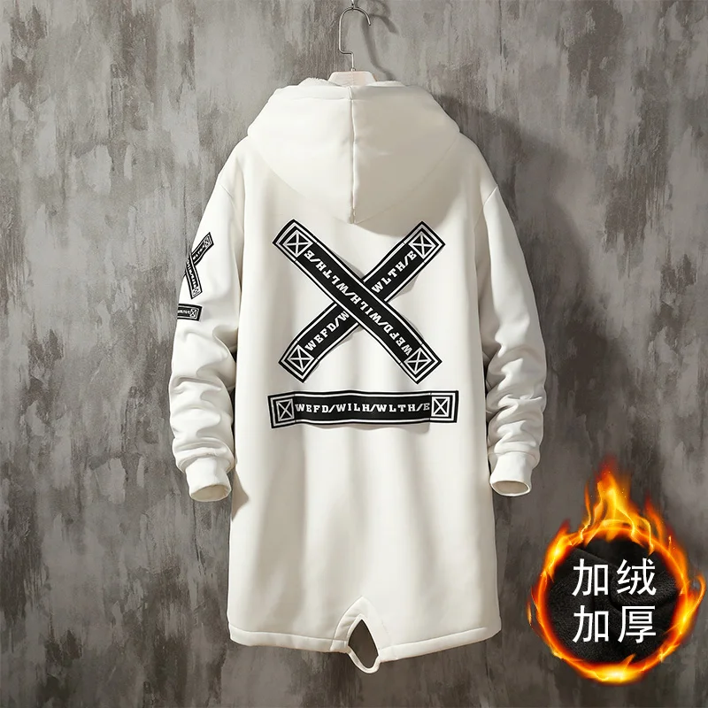 

Nice Men Winter Thicken Fleece Jacket Streetwear Hip Hop Men Hooded Jackets Mens Windbreaker Coat Male Outwear Bomber Jackets