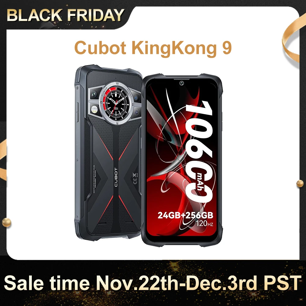 Cubot KingKong 9, 12GB+256GB Rugged Smartphone 10600mAh(33W) 6.58