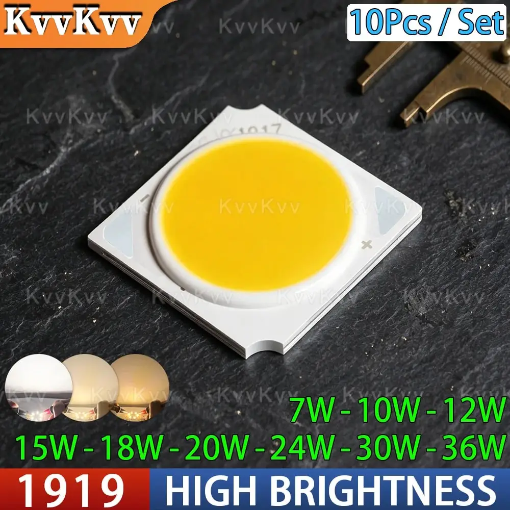 10W36W COB LED Lamp Beads for DIY Track Lighting | High Brightness Warm Natural White 1919 Chip | CRI Ra80 LED Chip Set