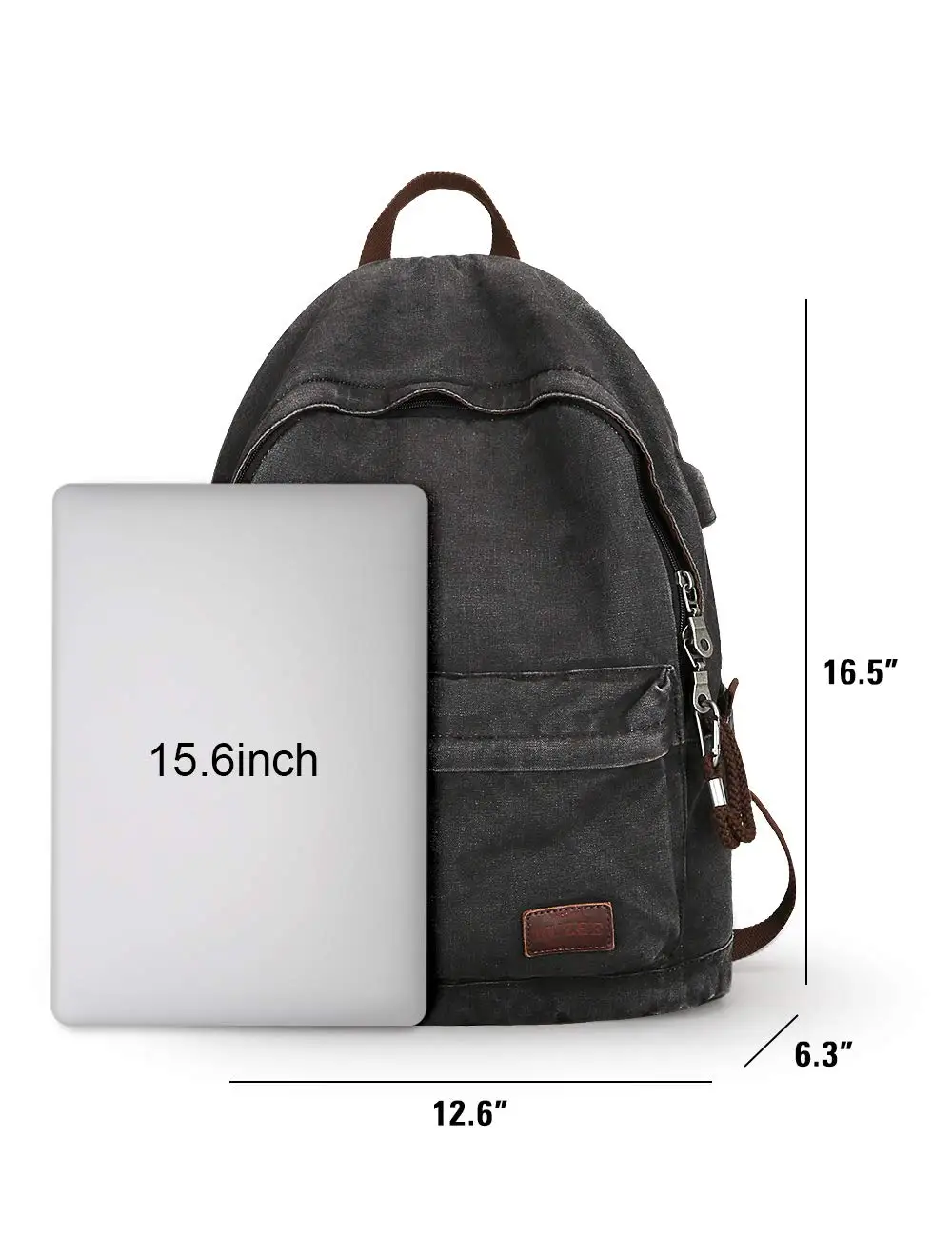 Canvas USB Charging Backpack for Men Lightweight Anti-Theft Travel Daypack College Student Rucksack 15.6 inch Backpack Mochilas