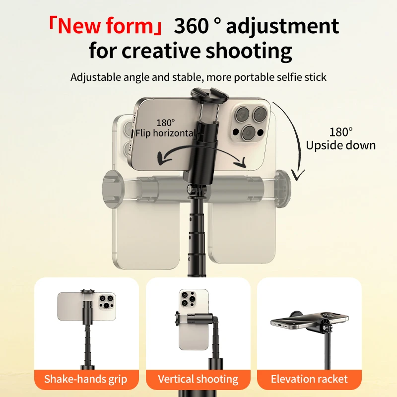 360° Rotation Handheld Selfie Stick Foldable Tripod Stand Desktop Phone Holder With Bluetooth Remote for Shooting Live Streaming