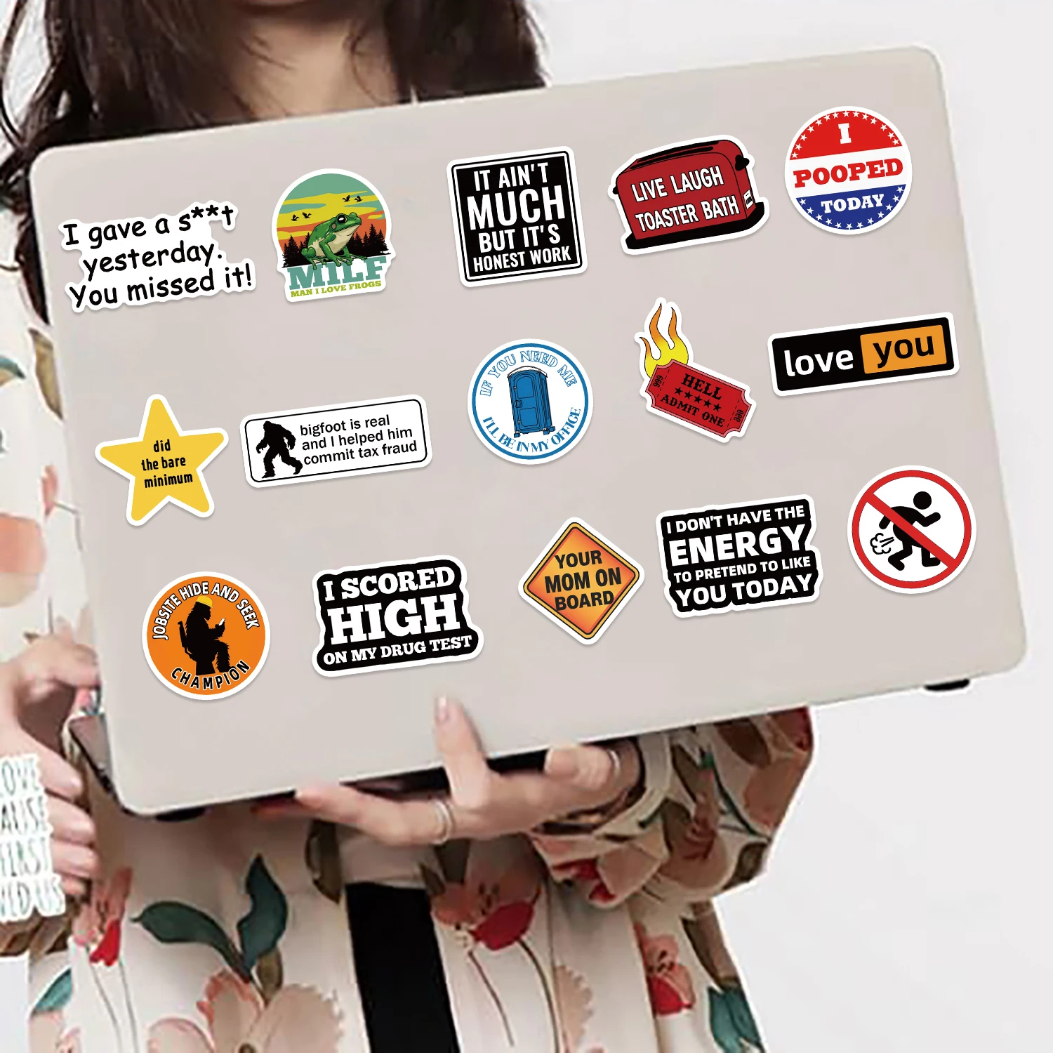 50Pcs Prank Meme Graffiti ไวนิลสติกเกอร์สติ๊กเกอร์แบบใช้ซ้ําได้สําหรับแล็ปท็อปขวดน้ํากระเป๋าเดินทางที่มีสีสันสนุก Designs สติกเกอร์