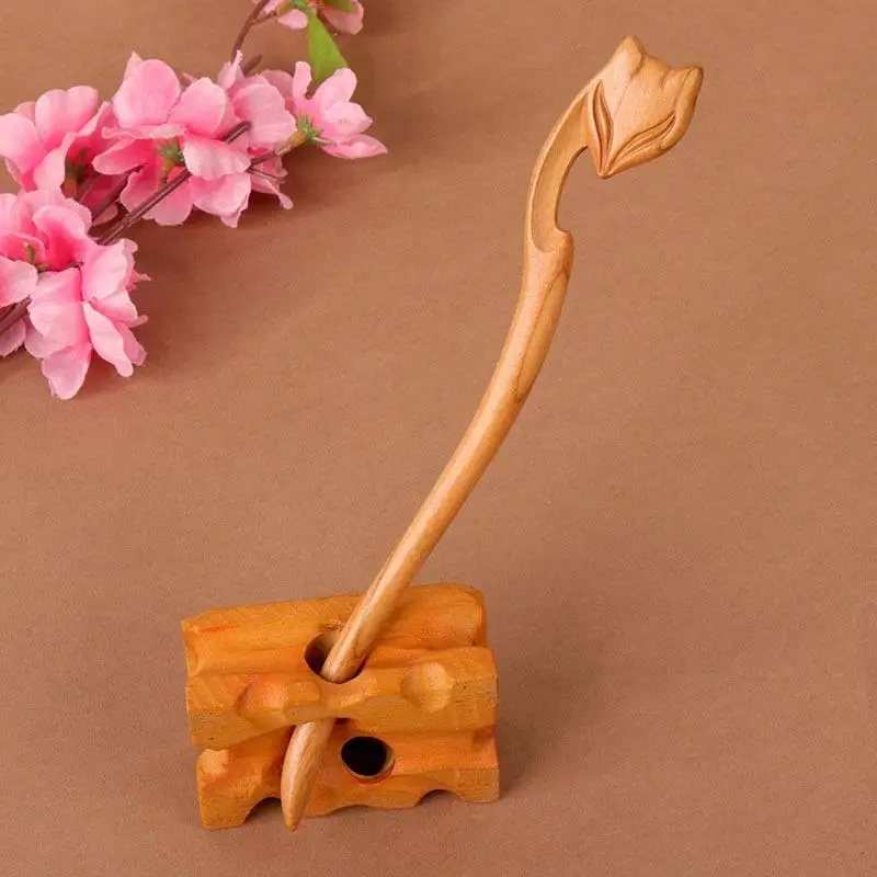Haarnadel aus Pfirsichholz mit doppelseitigen Schnitzereien im antiken Stil, Hochsteckfrisur-Accessoire, geeignet für Frauen, Cheongsams, Hanfu-Haaraccessoires – Detail 4