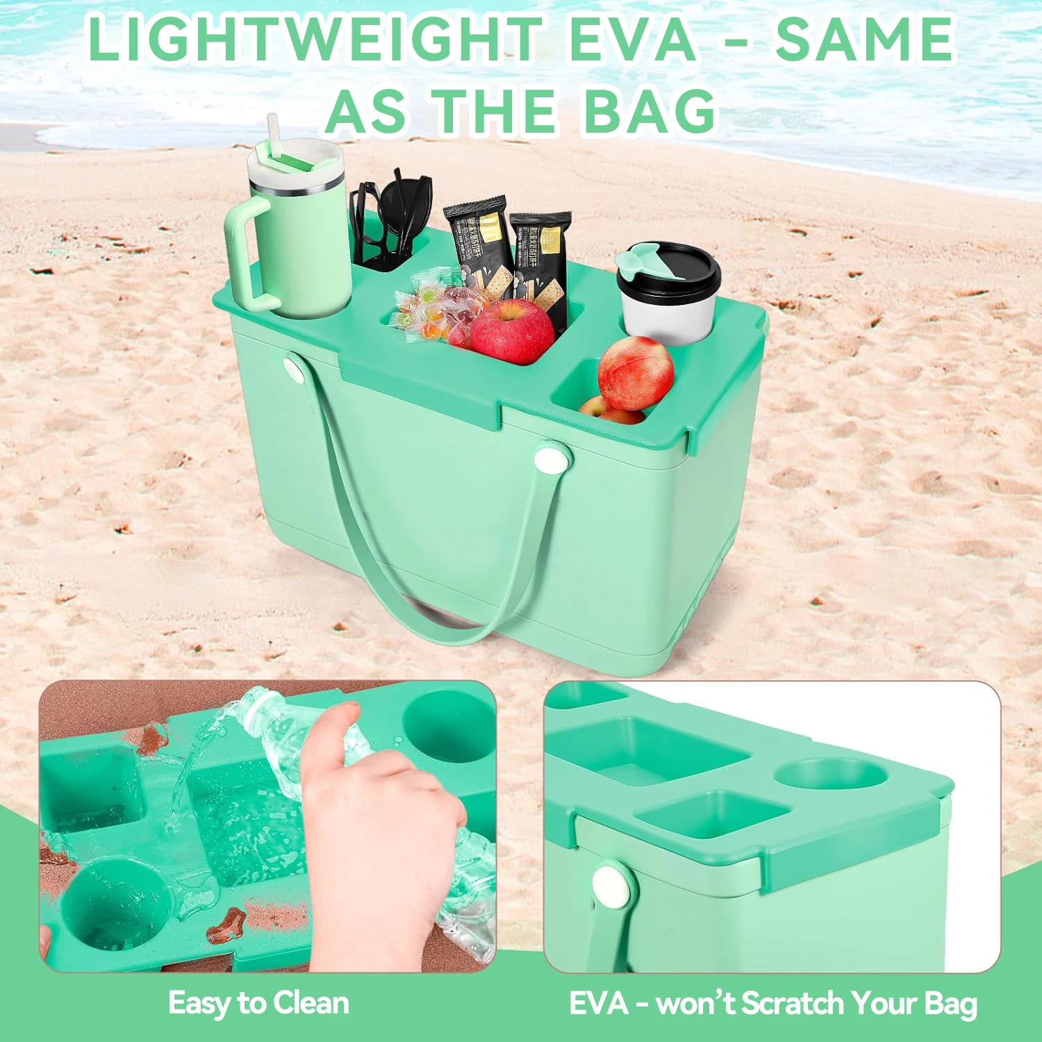 Top Cup Holder Tray Accessories for Boogg Bag X-Large Waterproof EVA & Phone Holder Fit for Stanley Cup -Organizer for Boogg Bag