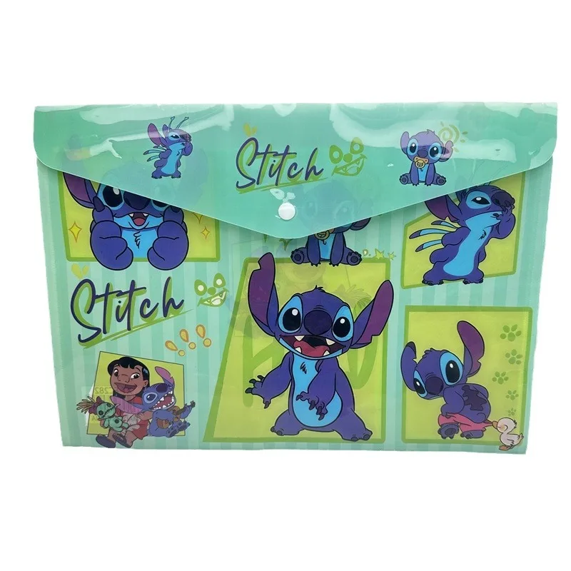 Stitch Snap Button File Bag - Lilo & Stitch A4 Document Bag for Test Papers and Archives