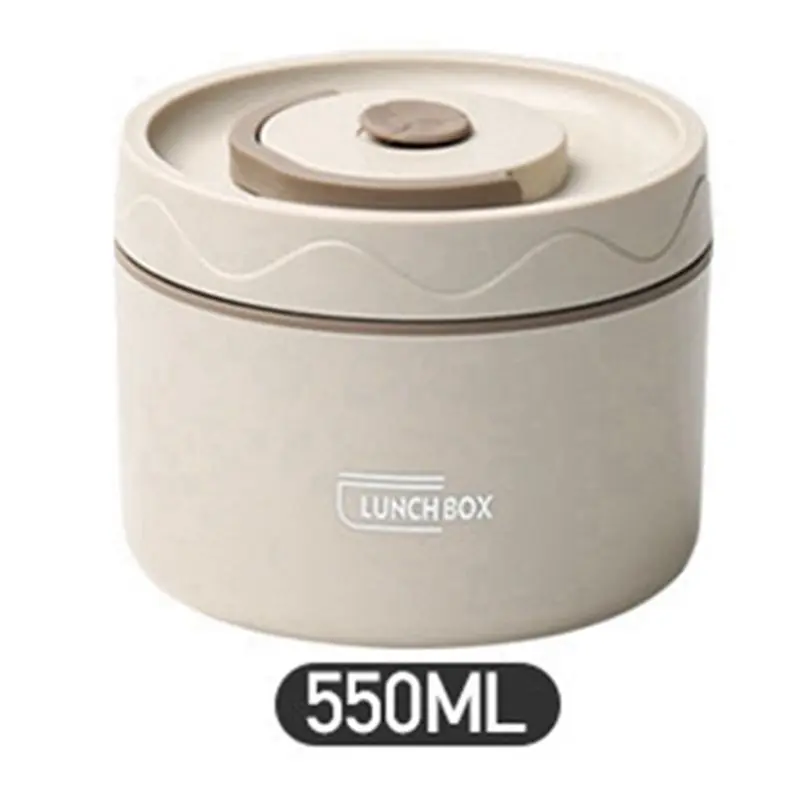 ABFU-2X Food Warm Lunch Container,Stainless Steel Thermal Lunch Container Portable Thermal Bento Box Food Container Beige C