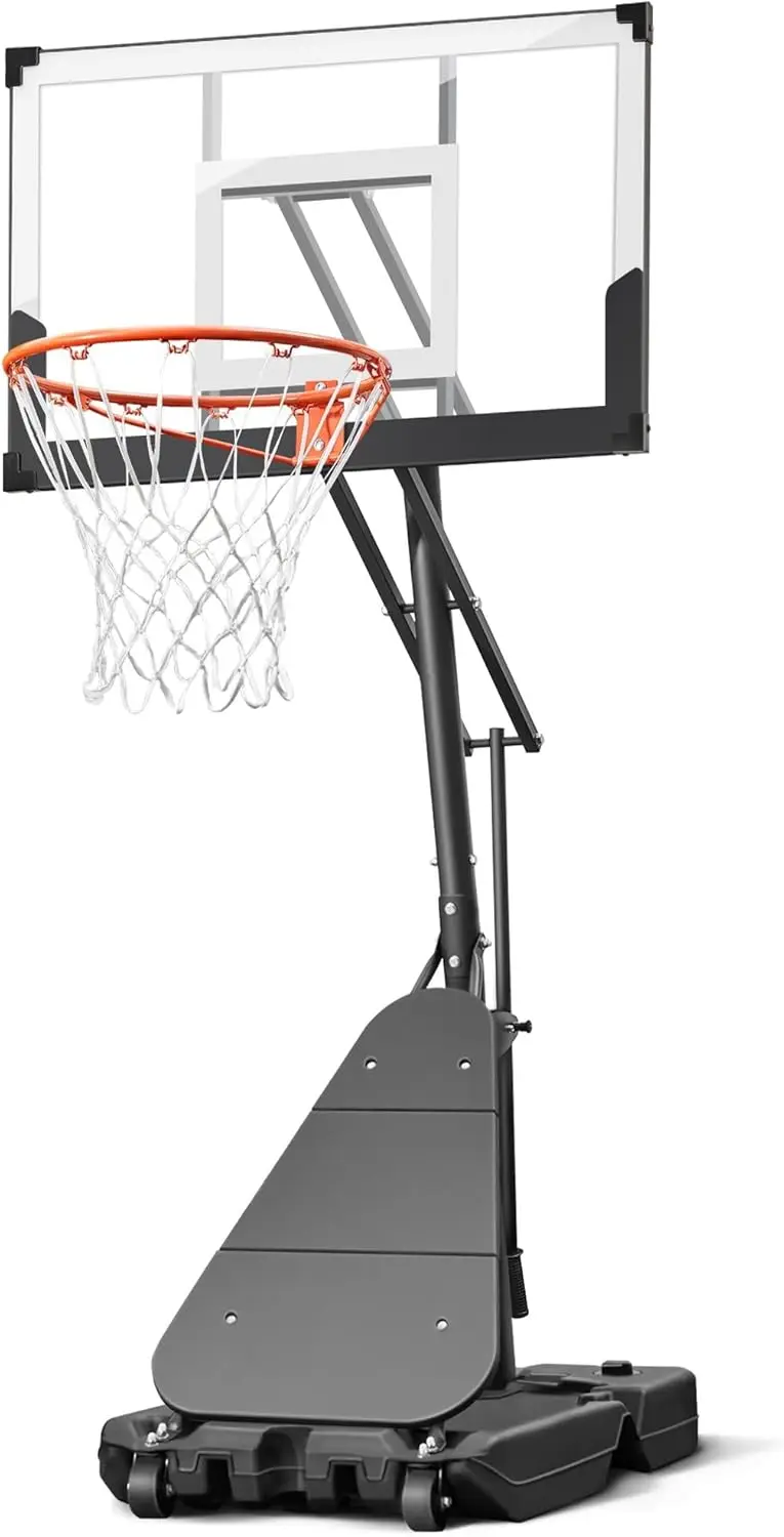 

40" Portable Basketball Hoop, Adjustable 3.4-10FT, Large Base, Outdoor/Indoor