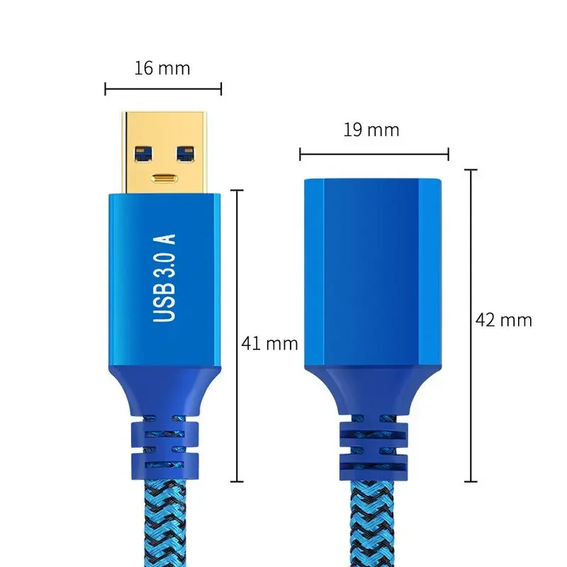 USB كابل تمديد بيانات ذكر إلى أنثى ، غلاف ألومنيوم ، ناقل حركة عالي السرعة لمحركات أقراص USB ، الفئران ، لوحة المفاتيح ، الطابعات #3