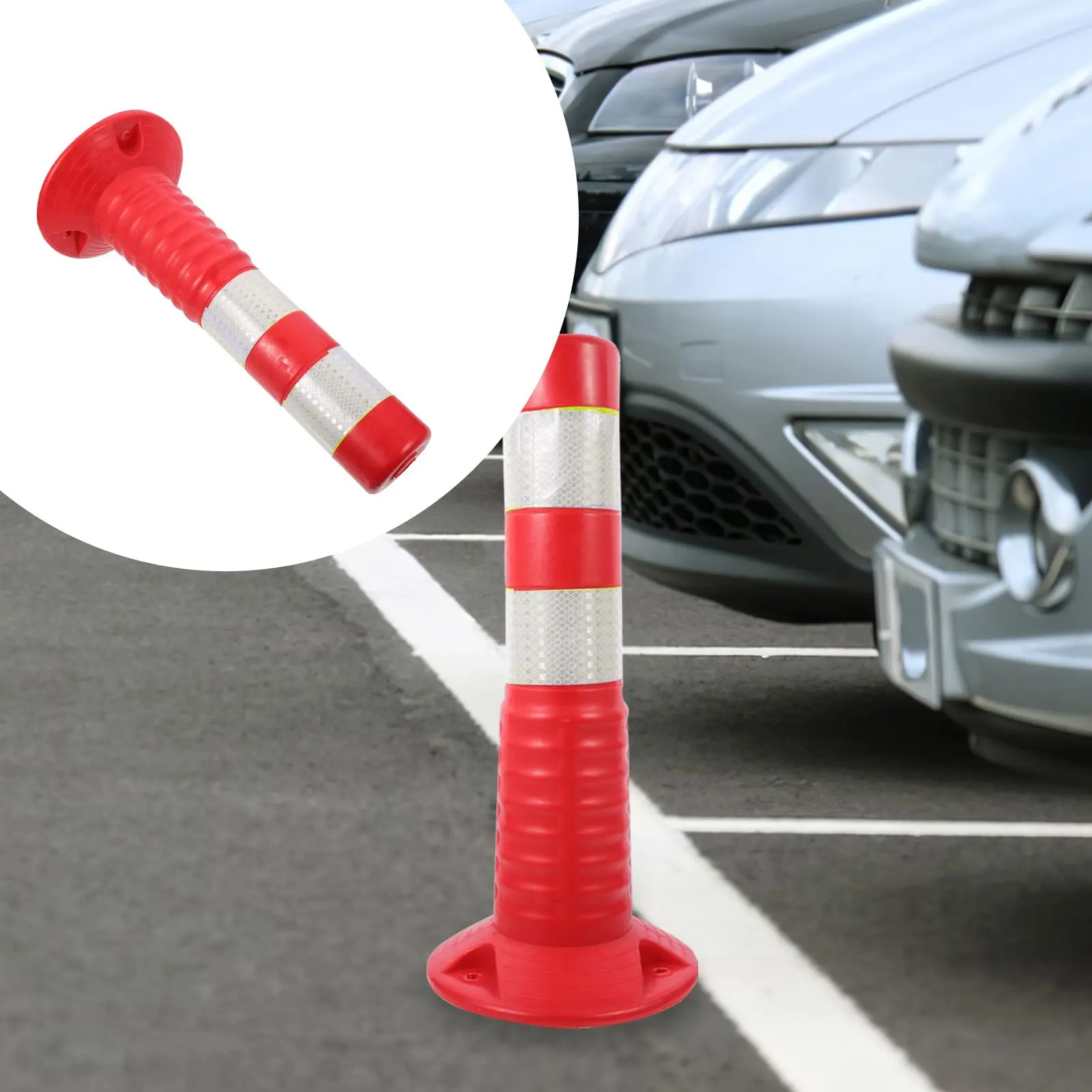 450Mm Red White Premium Plastic Sturdy Crash Column Adjustable Position Temporary Protective Anti Collision Reflective Traffic