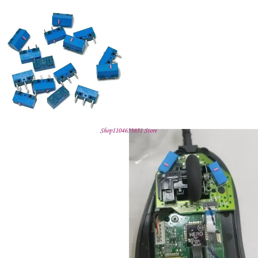 

2Pcs Original HUANO Mouse Micro Switch Micro Button Mouse Microswitch 80 Million Click Life 3 Pin Pink Dot 70g 0.74N