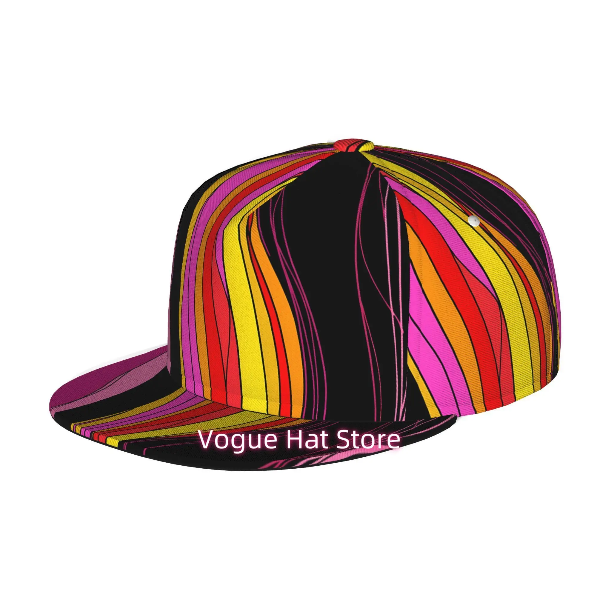 Bold and vivid artistic stripe patterns Baseball Cap, Hip Hop Streetwear Snapback Trucker Hat Suitable for Skateboarding, Dance,