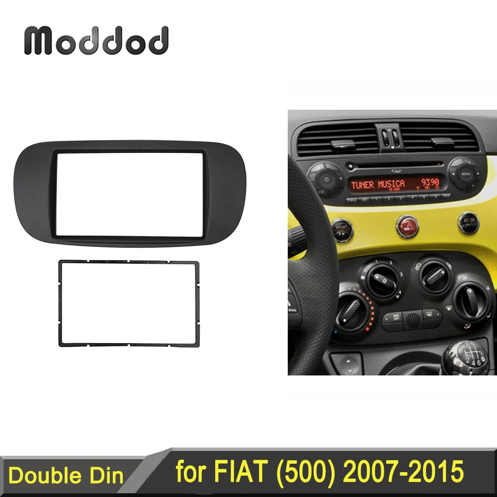 

Double Din Fascia for FIAT (500) 2007-2015 Radio CD DVD Stereo Panel Dash Mount Installation Trim Kit Frame Plate Bezel