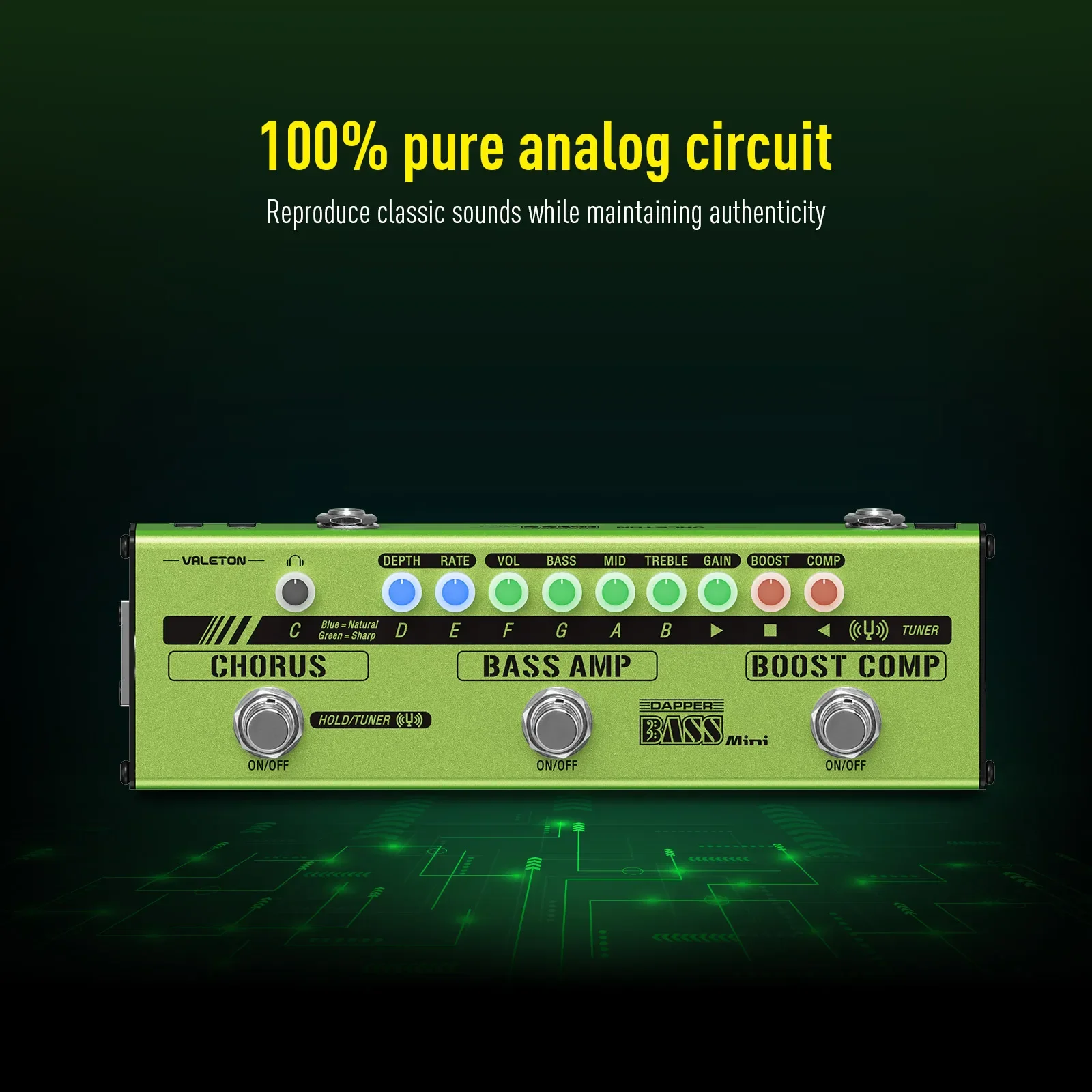 VALETON Dapper Bass Mini Stage Session Gigging pratica Analogico Amp Boost Comp Chorus Bass Pedale multieffetto MES-2 Regali