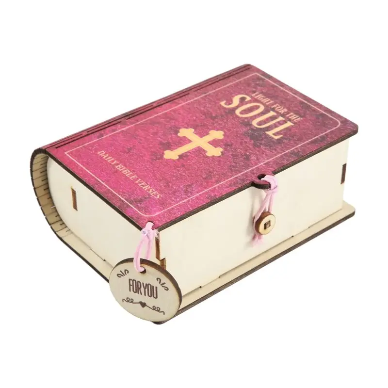 Wooden Daily Inspiration Bible Verses Box Scripture Prayer Storage Card Organizer For Family Highly Recommended