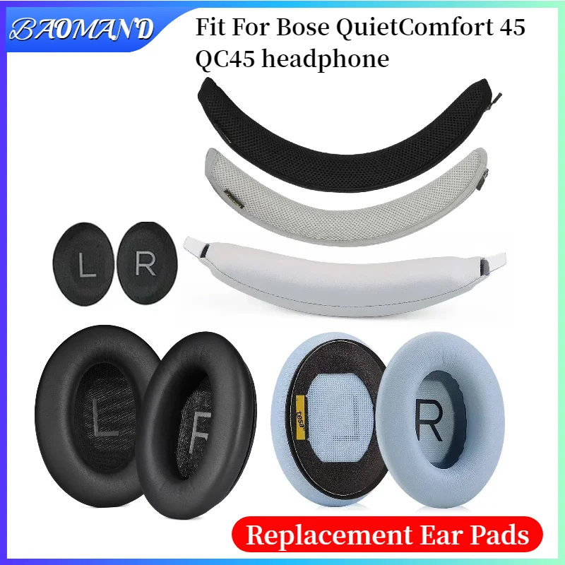 

Earphone pads For Bose QuietComfort 45 QC45 replacement Earpads headphones Mesh Protein Leather Earpad Covers
