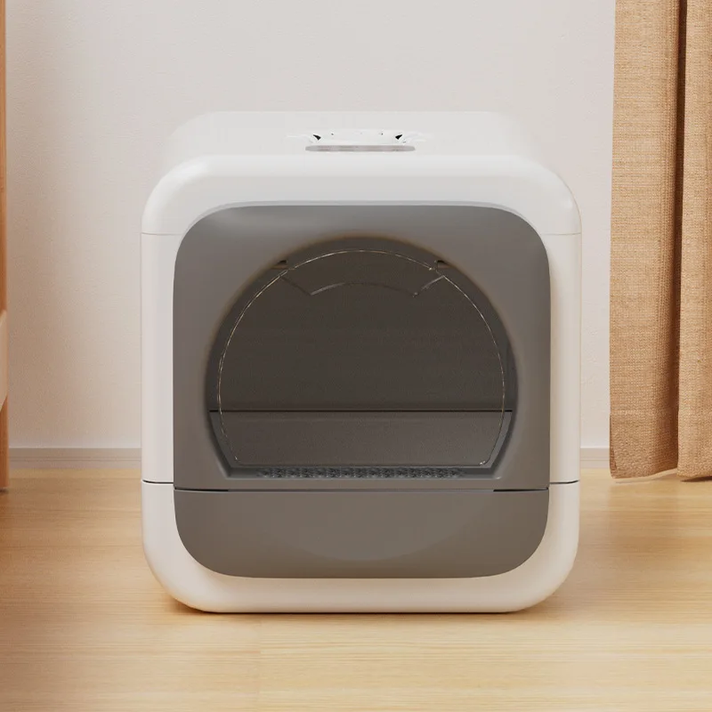 صندوق فضلات القطط الذكي المغلق القابل للطي وإزالة الروائح الكريهة من البلازما ومضاد للرذاذ ومضاد للتتبع للحيوانات الأليفة #4