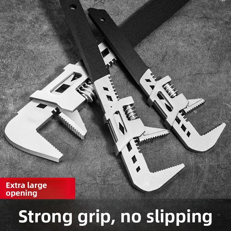 10/12/15 inch Universal Adjustable Wrench, Universal Multifunctional Sink and Bathroom Pipe, Large Opening Wrench