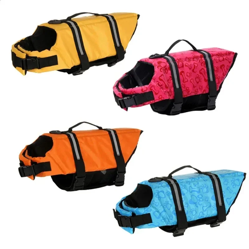 Summer Dog Life Vest Jacket Reflective Pet Clothes Puppy Swimwear Medium Large Dog Life Jacket Safety Swimming Suit