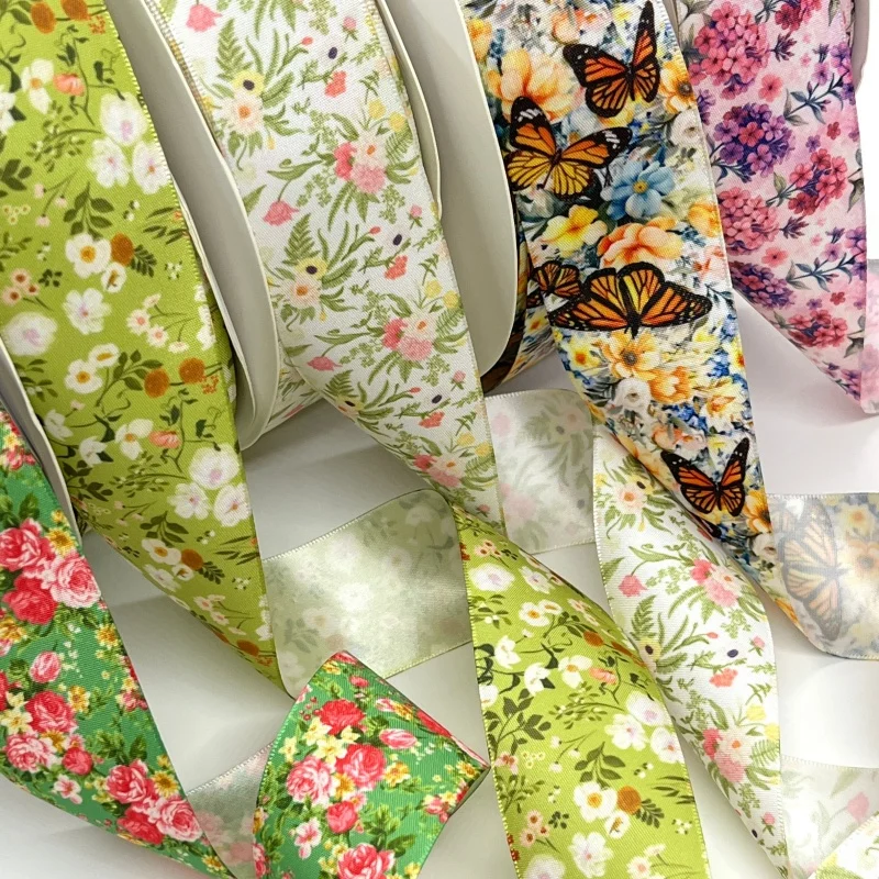 5Y 3.8cm Satin Floral Ribbon F - огляд і ціна Velvet Ribbon Roll