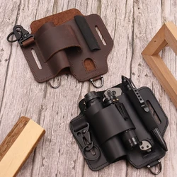 Portautensili Multitool Storage resistente all'usura durevole Retro Outdoor Sports Pocket Tool custodia in pelle fondine per torcia